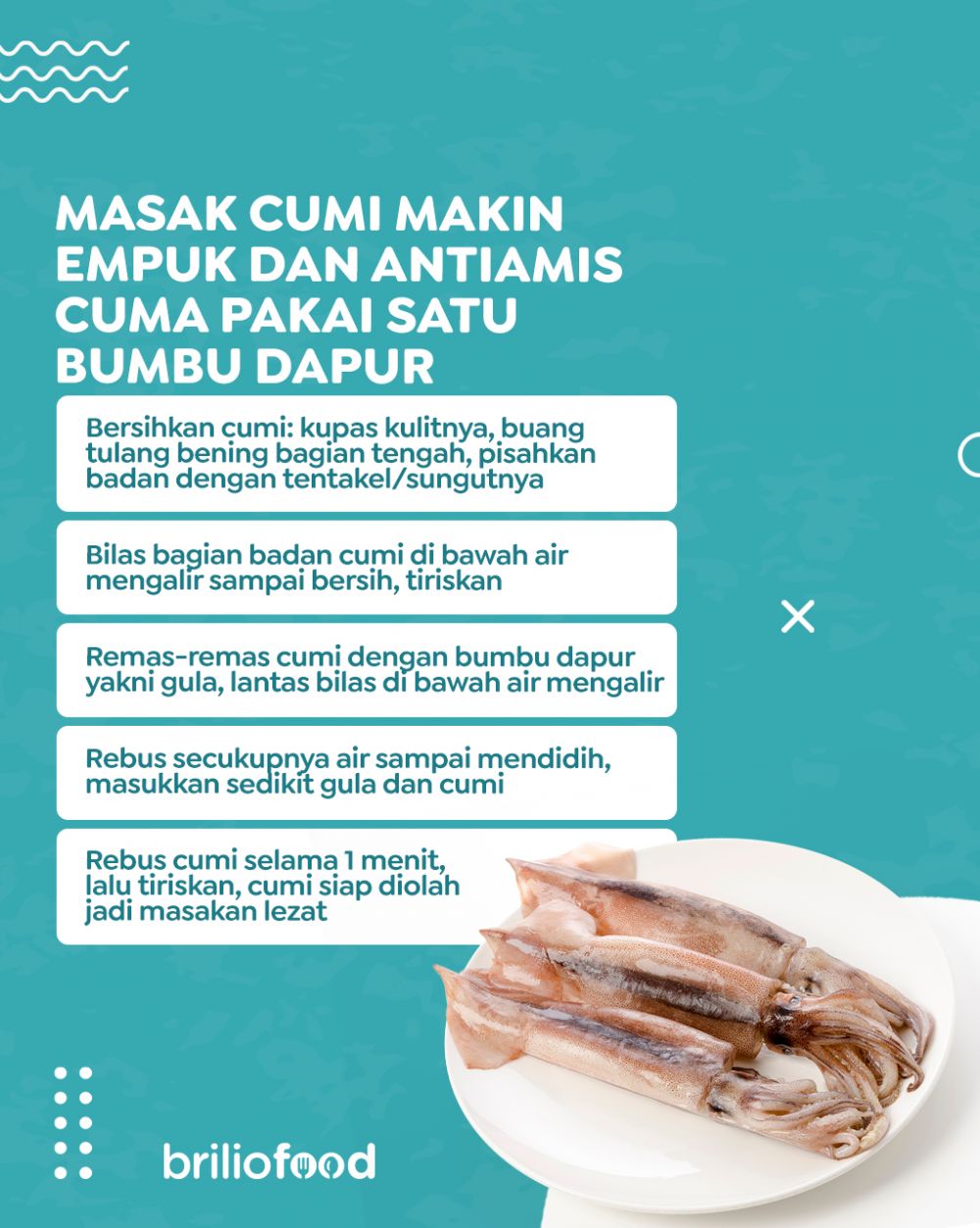 Tak perlu baking soda, ini trik mengolah cumi agar semakin empuk dan tidak amis pakai 1 bumbu dapur