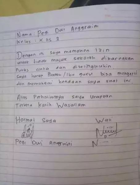 Potret kocak surat izin sekolah © 2023 brilio.net Potret kocak surat izin sekolah © 2023 brilio.net