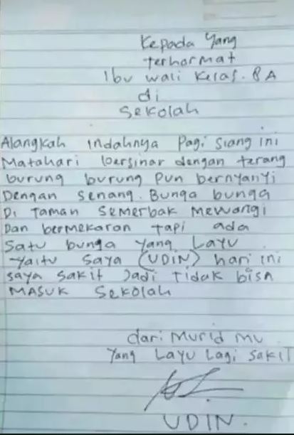 Potret kocak surat izin sekolah © 2023 brilio.net Potret kocak surat izin sekolah © 2023 brilio.net