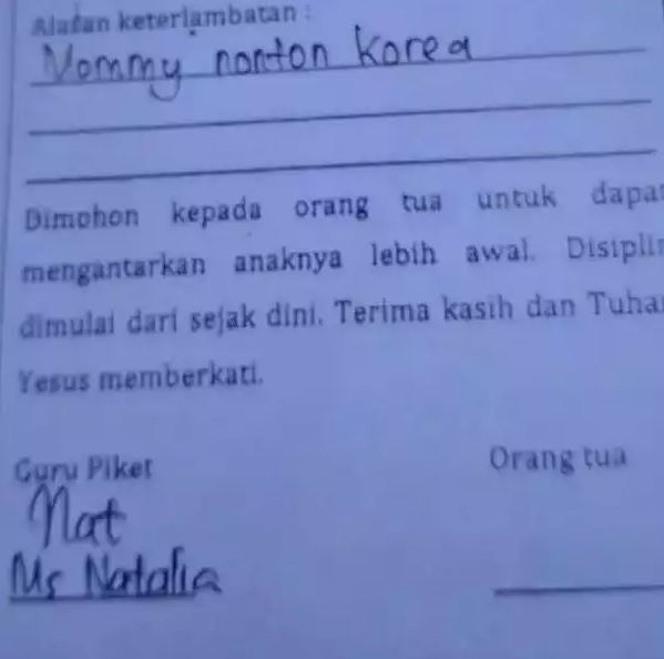 Potret kocak surat izin sekolah © 2023 brilio.net