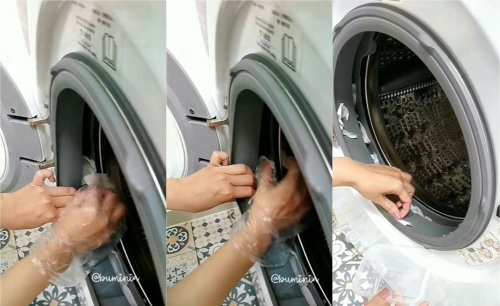 Trik mudah bersihkan jamur di karet mesin cuci © 2023 brilio.net Trik mudah bersihkan jamur di karet mesin cuci © 2023 brilio.net