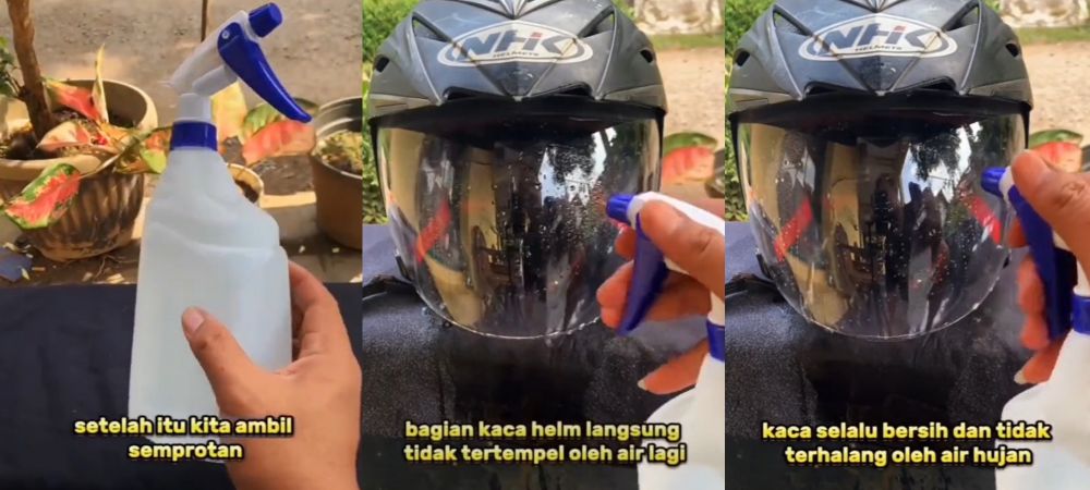 trik bikin kaca helm kinclong dan nggak berembun saat hujan © berbagai sumber  trik bikin kaca helm kinclong dan nggak berembun saat hujan © berbagai sumber