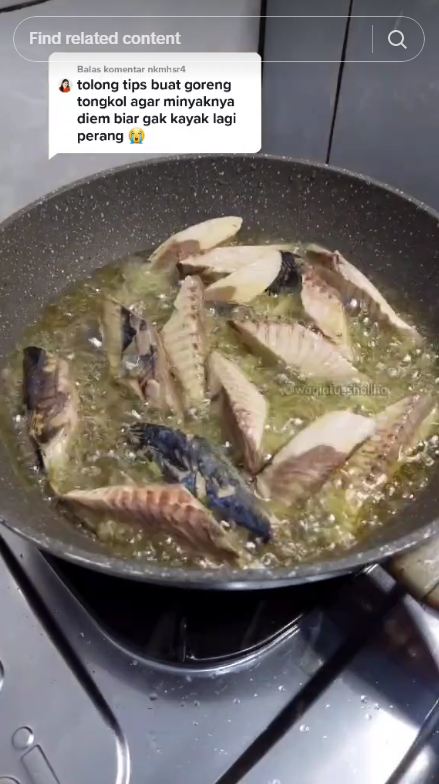 Aksi wanita tunjukkan cara lain goreng ikan ini bikin tercengang kagum, dijamin minyak tidak meletup