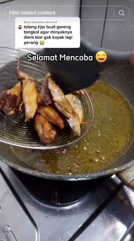 Aksi wanita tunjukkan cara lain goreng ikan ini bikin tercengang kagum, dijamin minyak tidak meletup