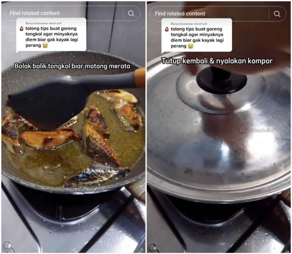 Aksi wanita tunjukkan cara lain goreng ikan ini bikin tercengang kagum, dijamin minyak tidak meletup