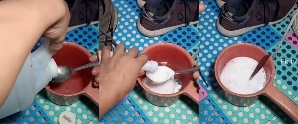 bersihkan sepatu yang berjamur © YouTube