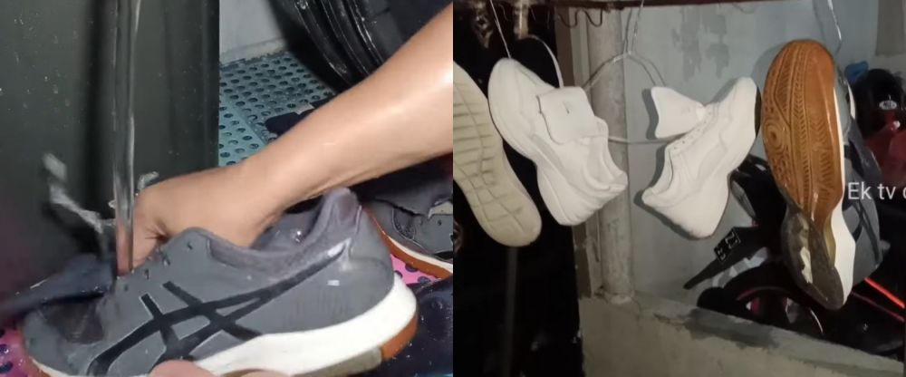 bersihkan sepatu yang berjamur © YouTube