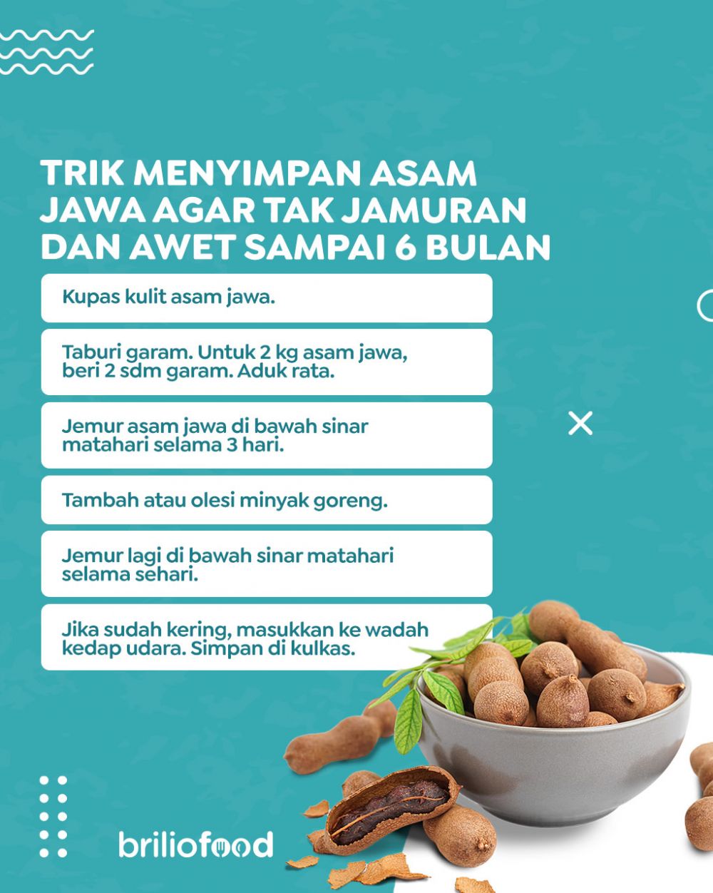 Hanya modal 2 bahan dapur, ini cara simpan asam jawa agar tak jamuran dan awet sampai 6 bulan