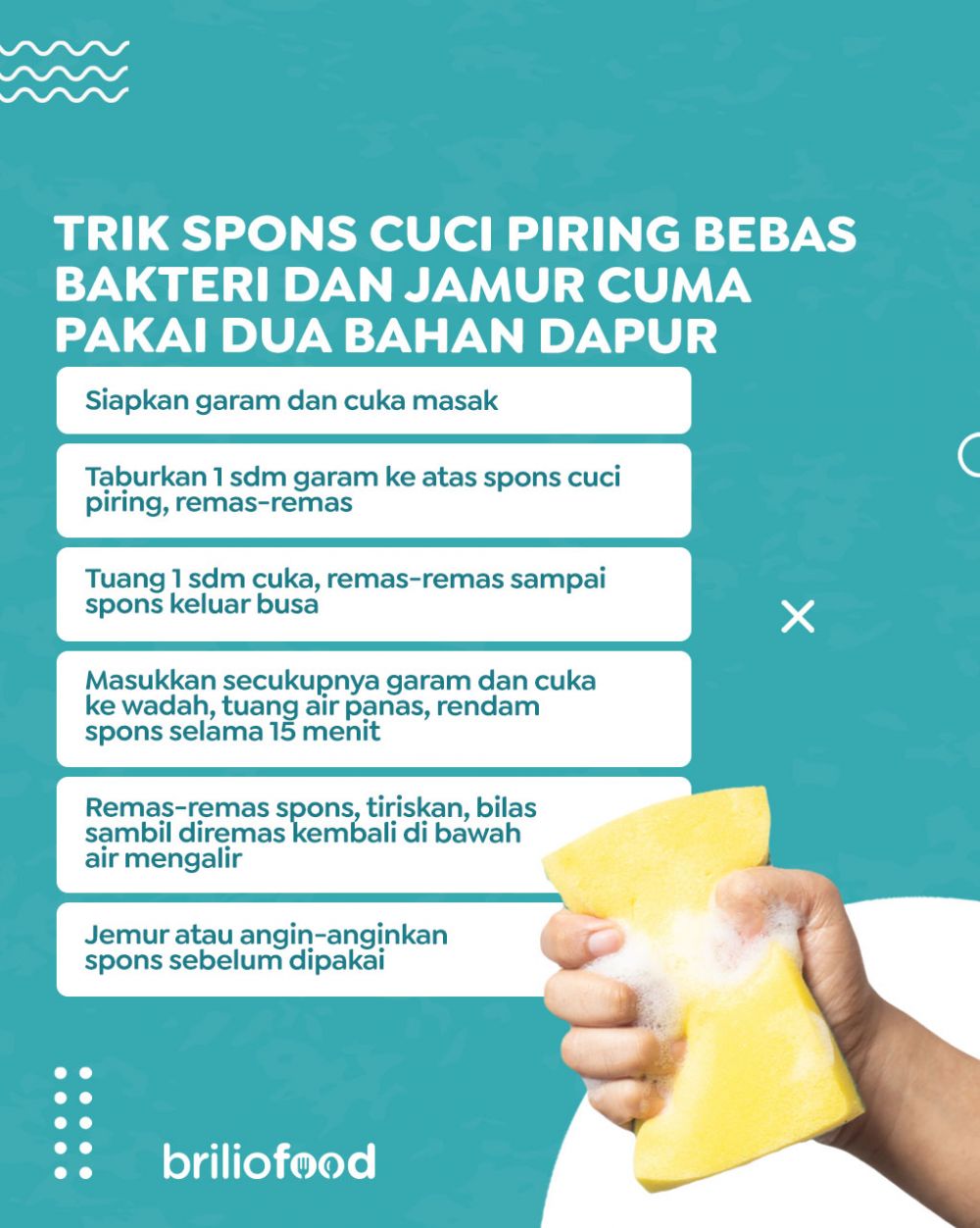 Jadi sumber bakteri dan jamur, begini trik sterilkan spons cuci piring cuma pakai 2 bahan dapur