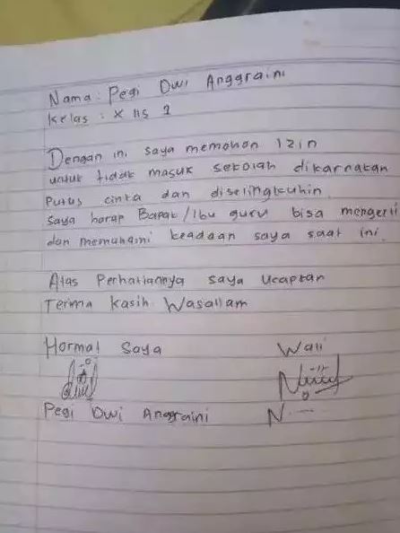 surat izin siswa ini alasannya jauh dari kebiasaan Berbagai sumber