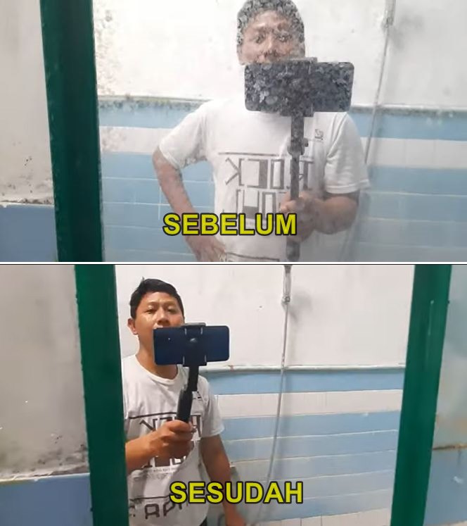 cara bersihkan kerak kaca kamar mandi © YouTube