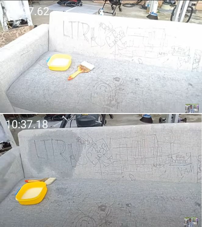 cara hilangkan noda pulpen di sofa © YouTube