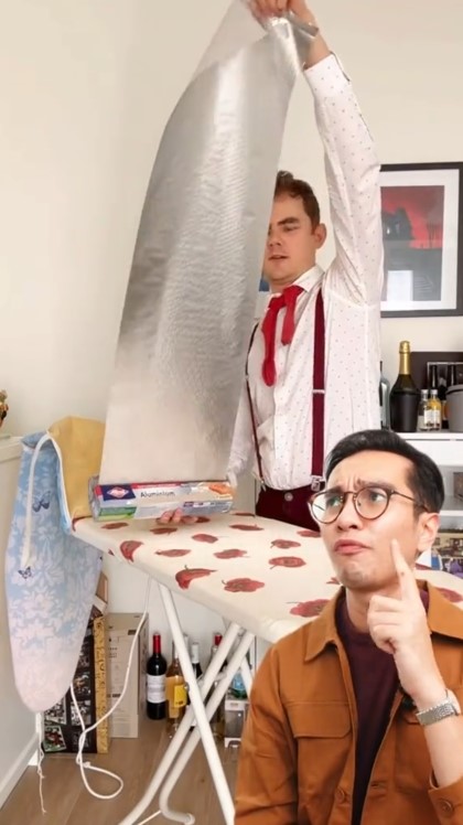 trik nyetrika baju hemat waktu © TikTok