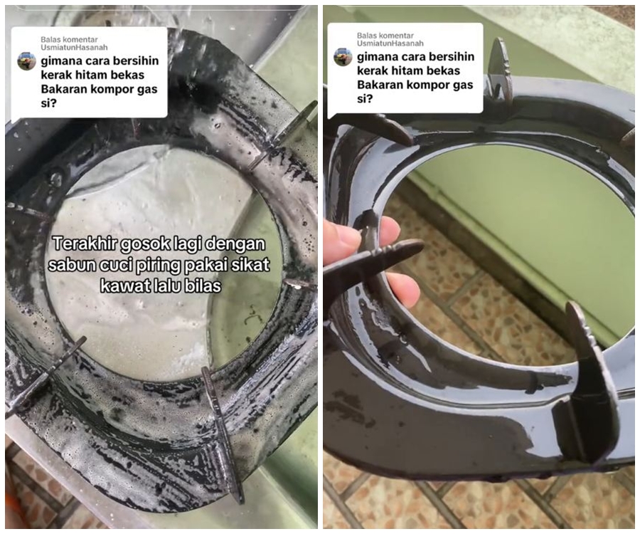 Bukan pakai sabun atau sitrun, ini cara bersihkan tungku kompor berkerak agar kinclong dalam 10 menit