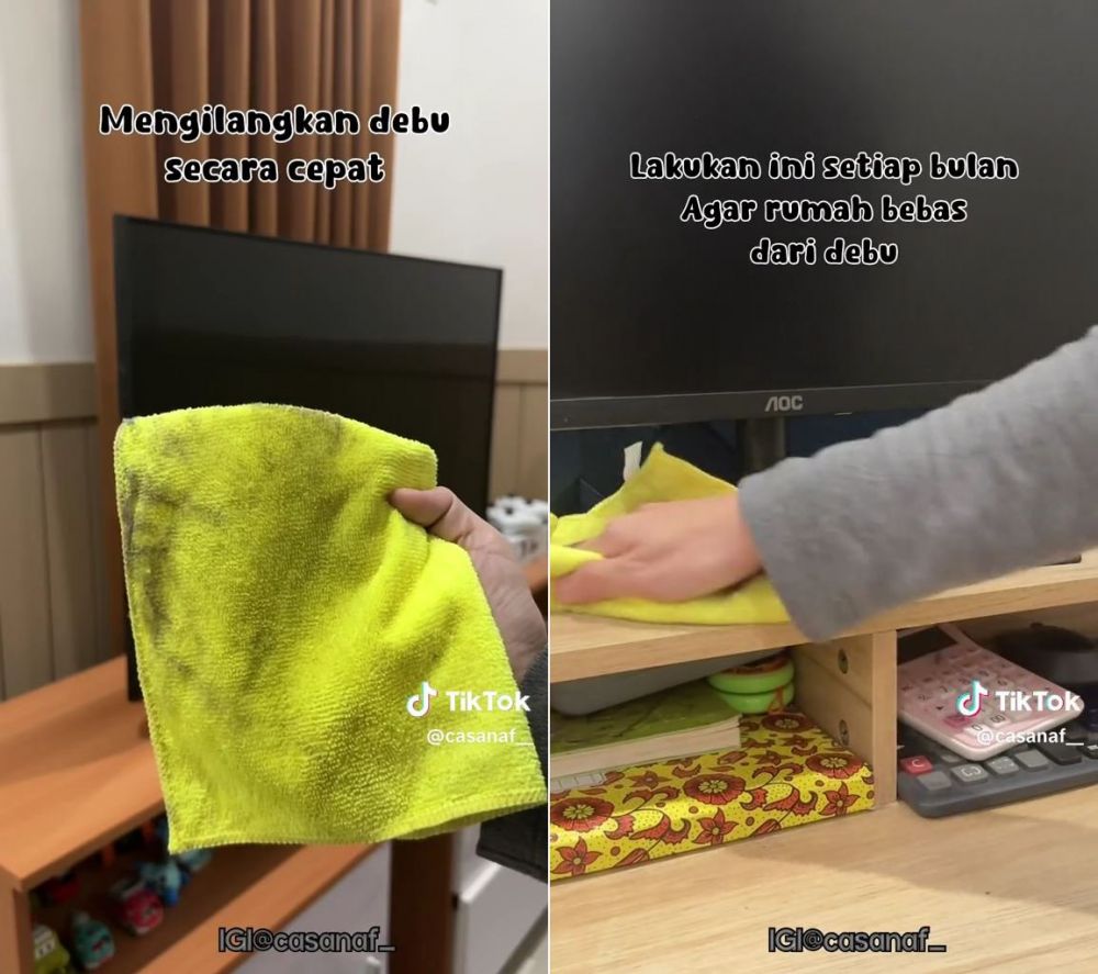 cara hilangkan debu di rumah © TikTok cara hilangkan debu di rumah © TikTok