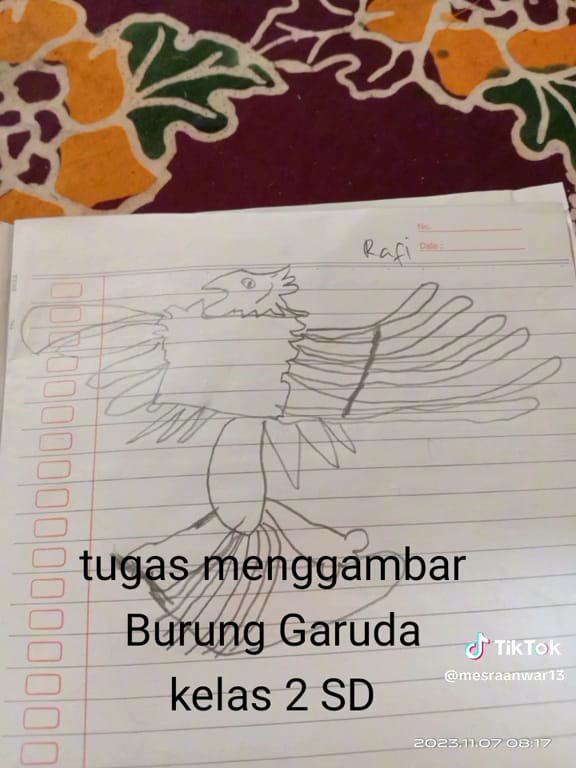 Disuruh gambar burung Garuda, 11 hasil karya murid kelas 2 SD ini absurdnya bikin ngakak pol