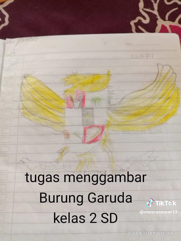 Disuruh gambar burung Garuda, 11 hasil karya murid kelas 2 SD ini absurdnya bikin ngakak pol