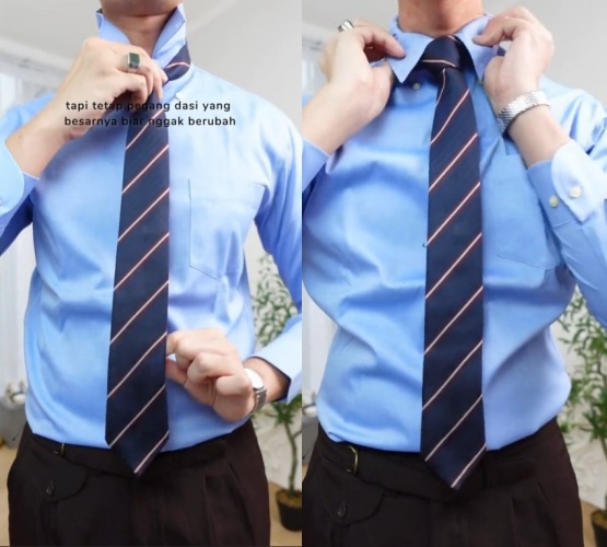 pakai dasi auto rapi © TikTok pakai dasi auto rapi © TikTok