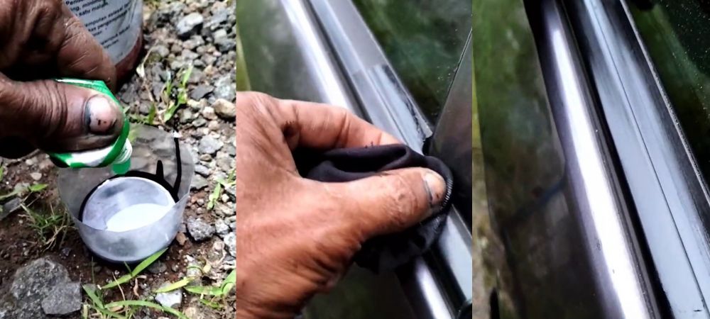  cara hilangkan noda jamur di karet kaca mobil pakai alat mandi © berbagai sumber