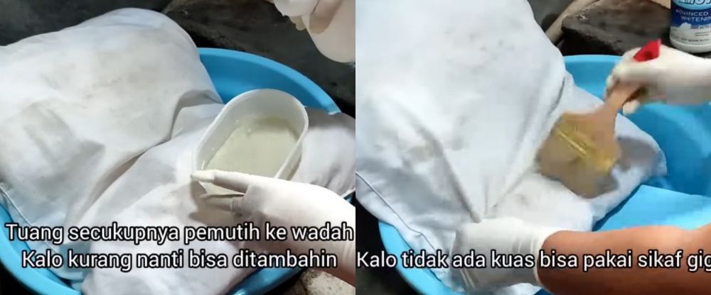 bersihkan bantal yang menguning dan berjamur © YouTube