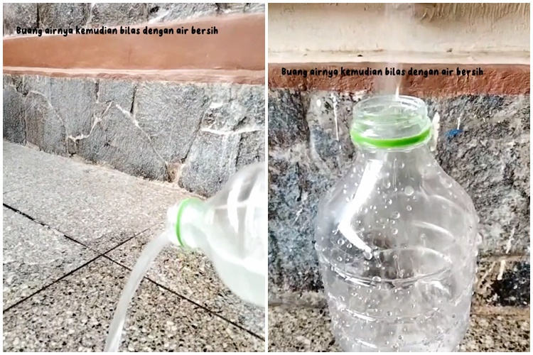 Tanpa pakai tisu atau beras, ini cara bersihkan bagian dalam botol minyak bekas dengan 2 bahan dapur