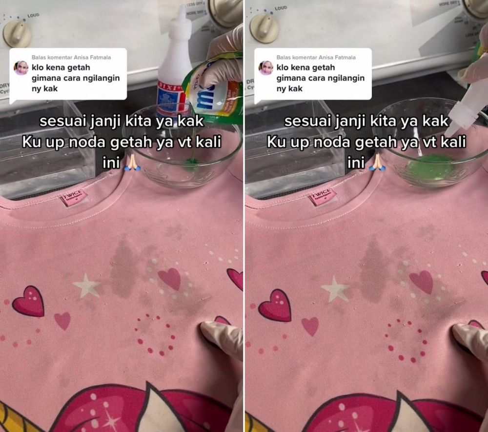 cara bersihkan getah © TikTok