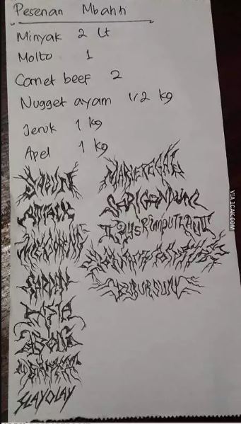 Potret kocak daftar belanjaan Berbagai sumber