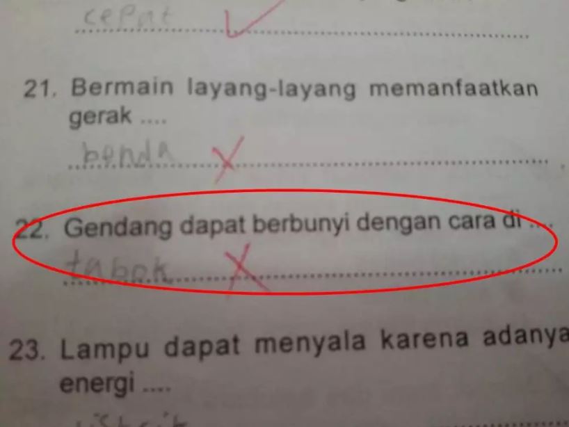 potret lucu jawaban anak SD di lembar ujian Berbagai sumber