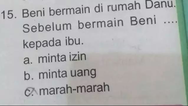 potret lucu jawaban anak SD di lembar ujian Berbagai sumber