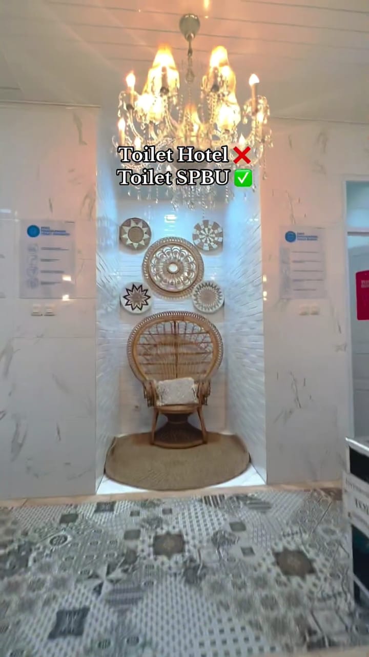 7 Potret interior toilet kelewat mewah di SPBU ini bikin melongo, buang hajat berasa di hotel sultan