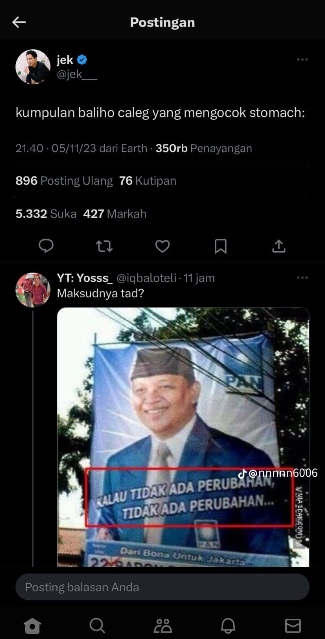 Potret baliho mengocok perut © TikTok