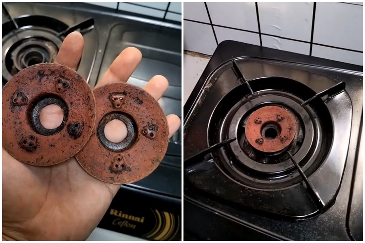 Tanpa cairan pemutih, ini cara bersihkan burner kompor gas menghitam cuma pakai 1 bahan sederhana