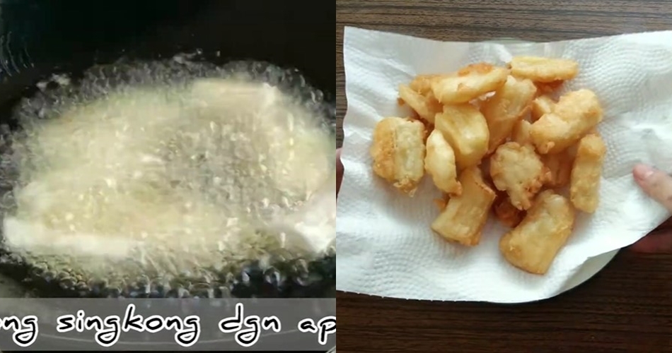 Tanpa direndam air es dulu, trik goreng singkong agar merekah dan renyah cukup tambah 2 bahan dapur