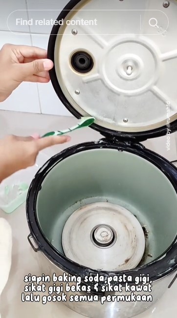 Tanpa cuka atau sitrun, ini trik bersihkan kerak di bagian dalam rice cooker pakai 3 bahan