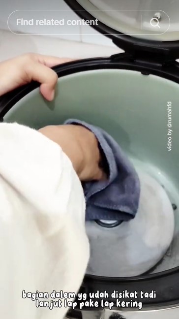 Tanpa cuka atau sitrun, ini trik bersihkan kerak di bagian dalam rice cooker pakai 3 bahan
