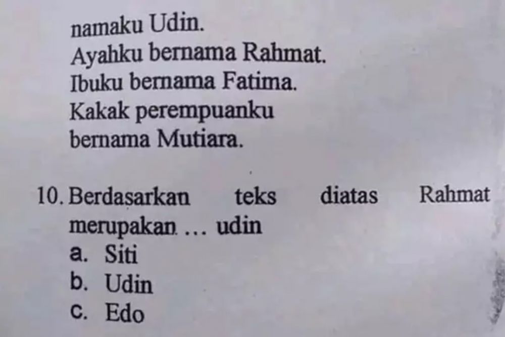 Potret kocak soal pilihan ganda Berbagai sumber Potret kocak soal pilihan ganda Berbagai sumber