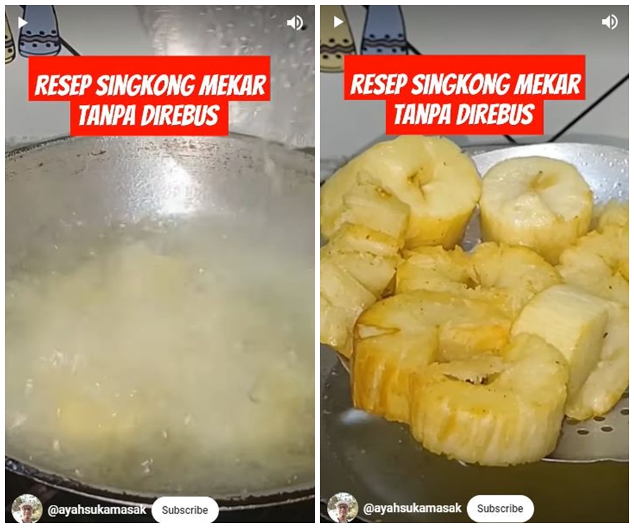 Tanpa direbus atau direndam air es, ini trik bikin singkong goreng mekar, lembut, dan gurih maksimal