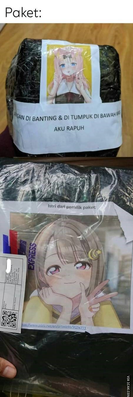 Potret kocak bungkus paket Berbagai sumber