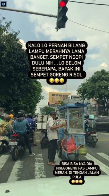 Potret kocak pengendara gabut saat nunggu lampu merah Berbagai sumber