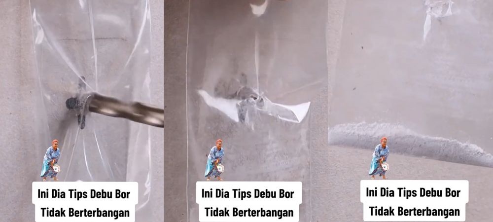 trik agar debu bor tembok nggak berceceran © berbagai sumber