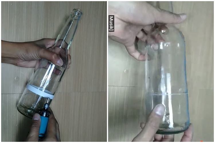 Jangan langsung dibuang, begini cara menyulap botol kaca bekas sirup jadi gelas yang cantik