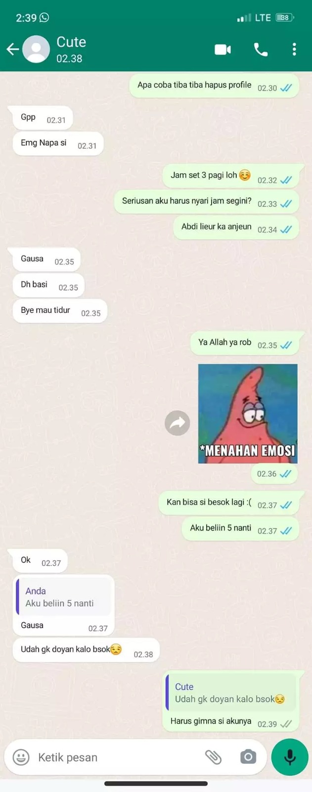 chat nggak paham kondisi berbagai sumber