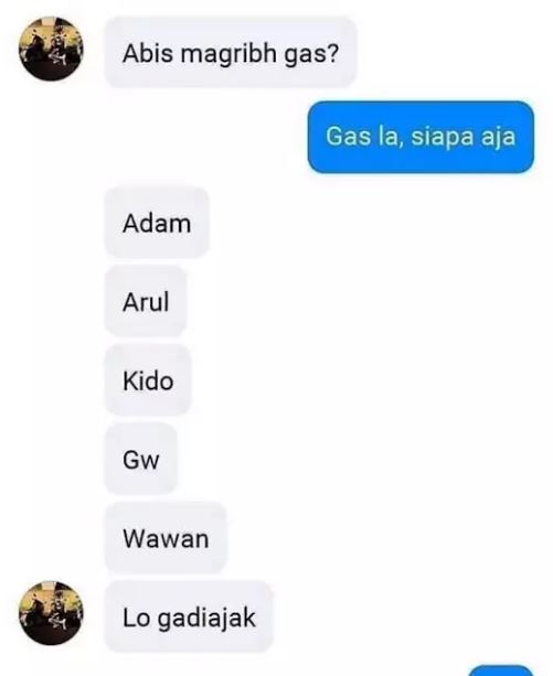 Chat lucu salah duga Berbagai sumber