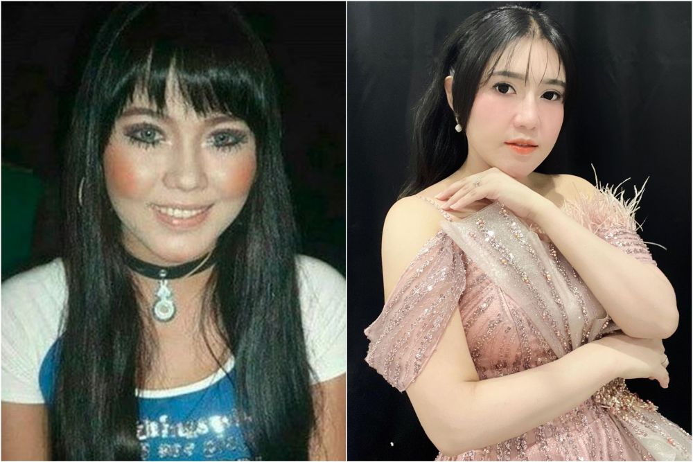 gaya makeup pedangdut sebelum dan sesudah terkenal © berbagai sumber