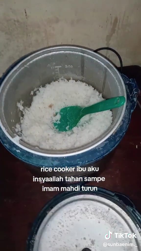 Rice cooker rusak masih dipakai © TikTok
