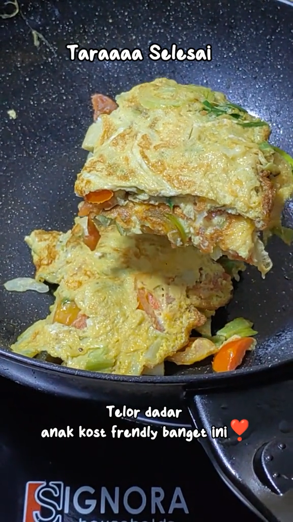 Tanpa tambahan terigu, ini trik masak telur dadar tebal dan padat cukup tambah 2 bahan makanan