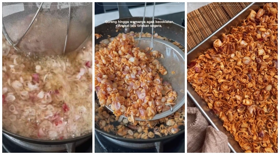Bukan dibalut tepung, ini trik goreng bawang merah agar renyah, tak berminyak, dan antigosong