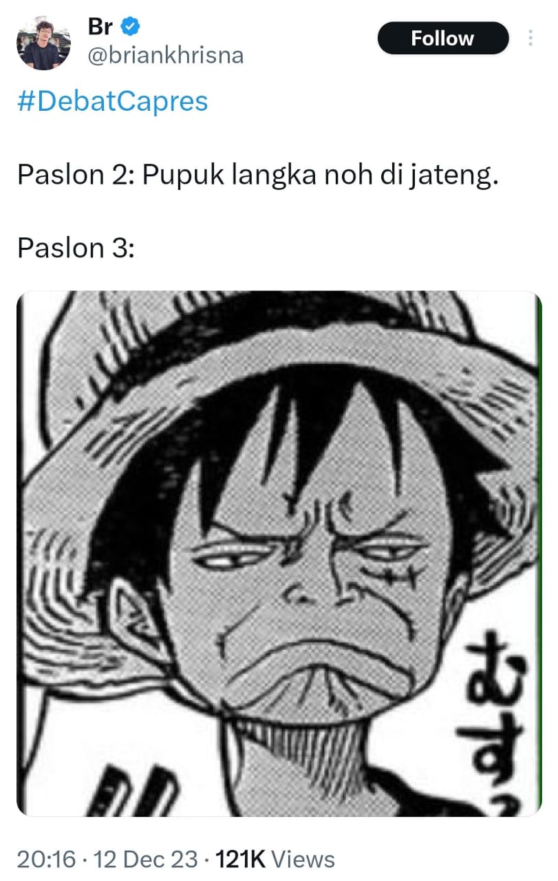 Meme kocak debat capres  Berbagai sumber