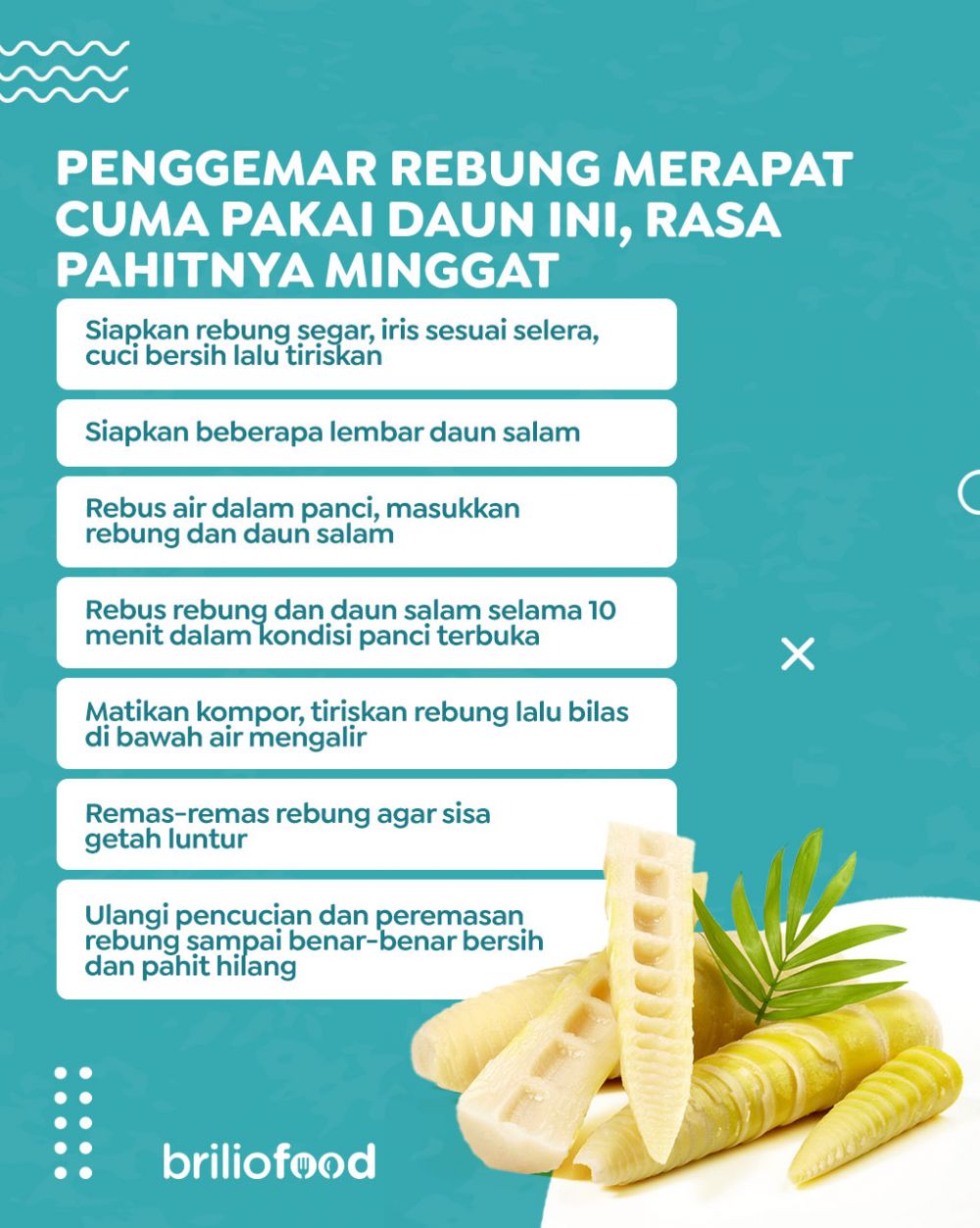 Tanpa garam atau gula, begini cara ampuh menghilangkan rasa pahit rebung pakai 1 jenis daun
