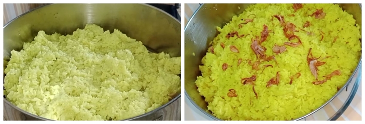 Trik memasak nasi kuning supaya warnanya lebih cerah, awet, dan tak cepat basi